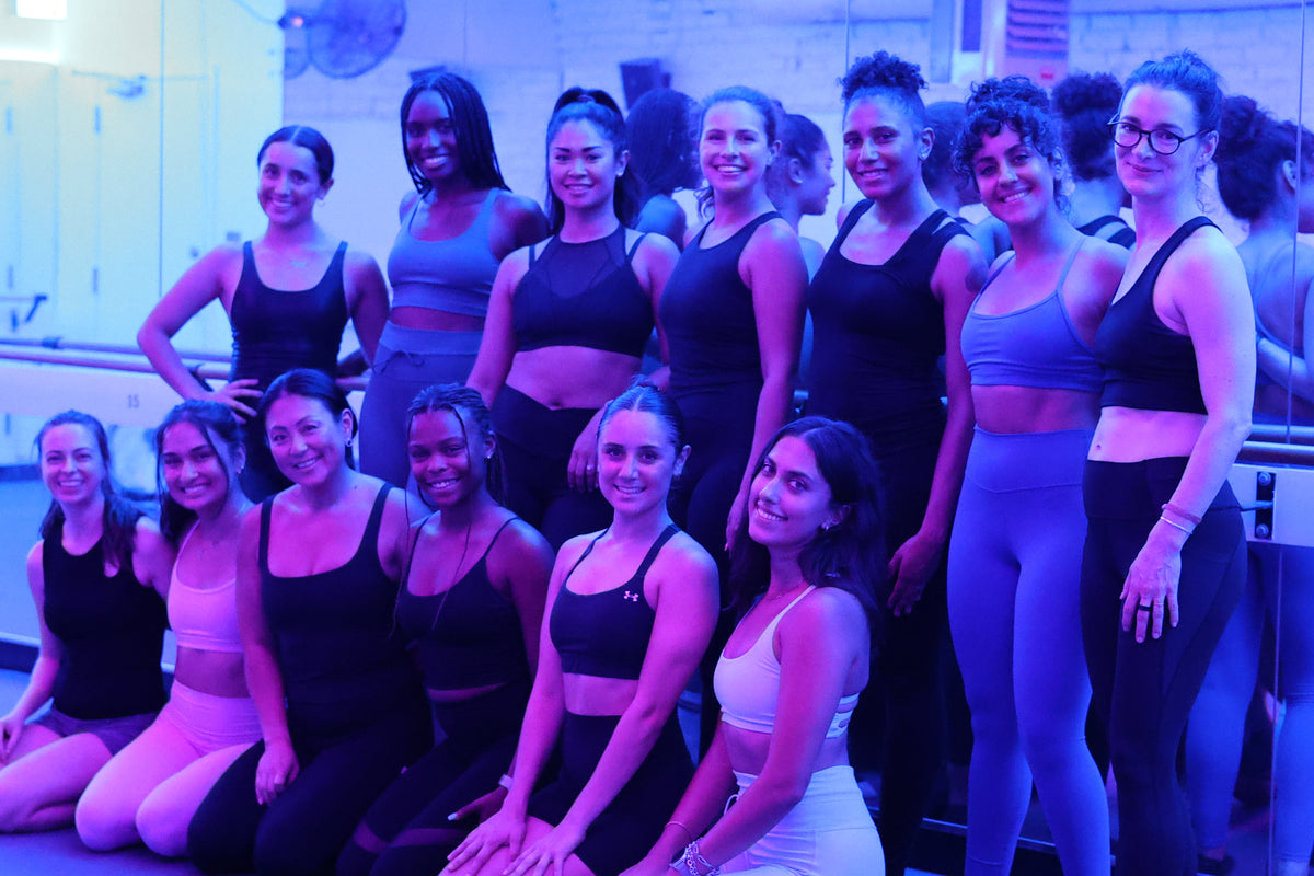 A diverse group of women who run The Barre Code front desk and teach barre, pilates, kickboxing and yoga classes.